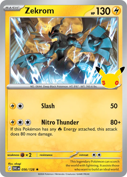 Zekrom: 30th Celebration 056/128 - Pokemon Card