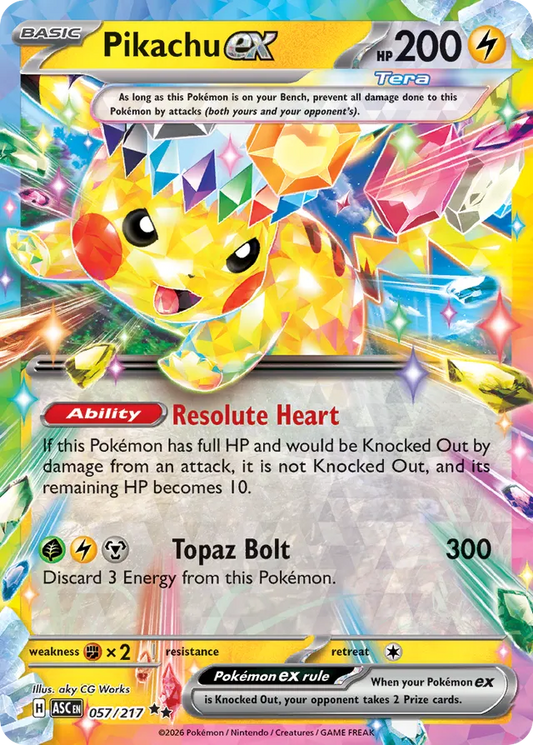 Pikachu ex: Ascended Heroes 057/217 - Pokemon Single Card