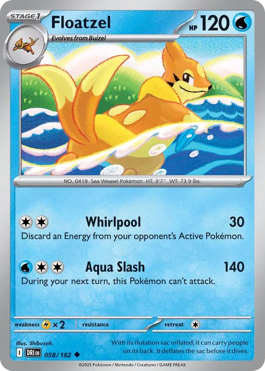 Floatzel: Destined Rivals 058/182 - Pokemon Single Card