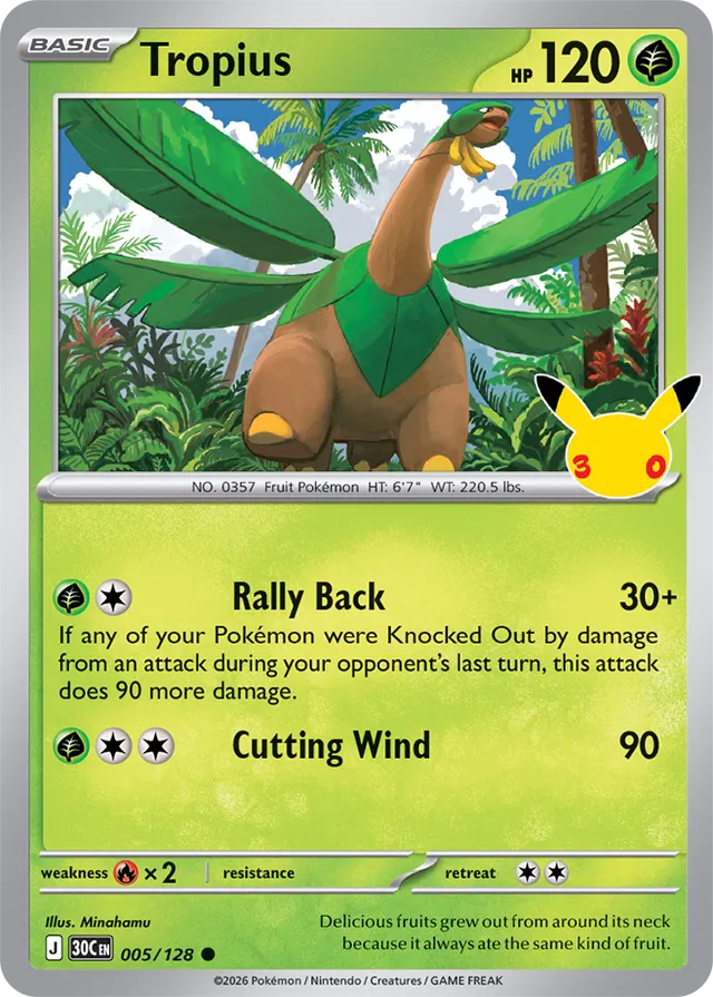 Tropius: 30th Celebration 005/128 - Pokemon Card