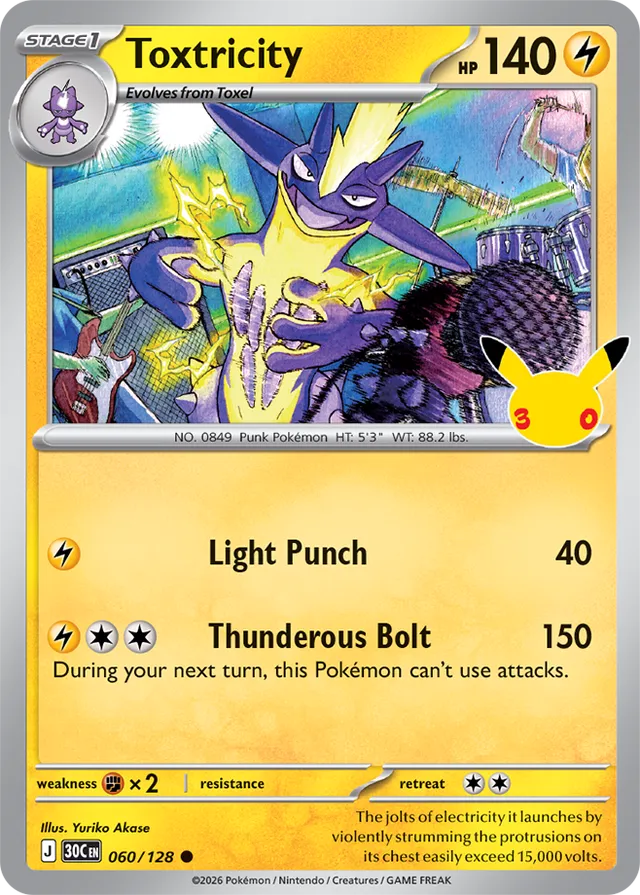 Toxtricity: 30th Celebration 060/128 - Pokemon Card