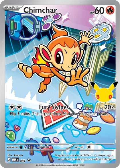 Chimchar Mega Evolution Black Star Promo 041 - Pokemon Single Card