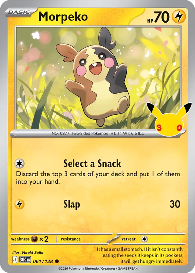 Morpeko: 30th Celebration 061/128 - Pokemon Card
