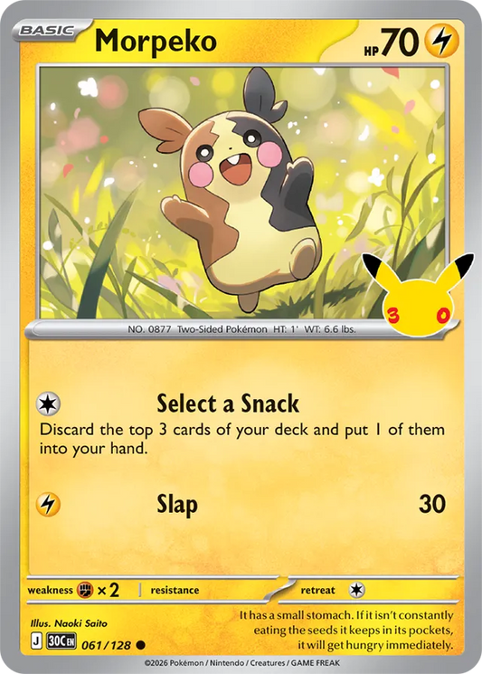 Morpeko: 30th Celebration 061/128 - Pokemon Card