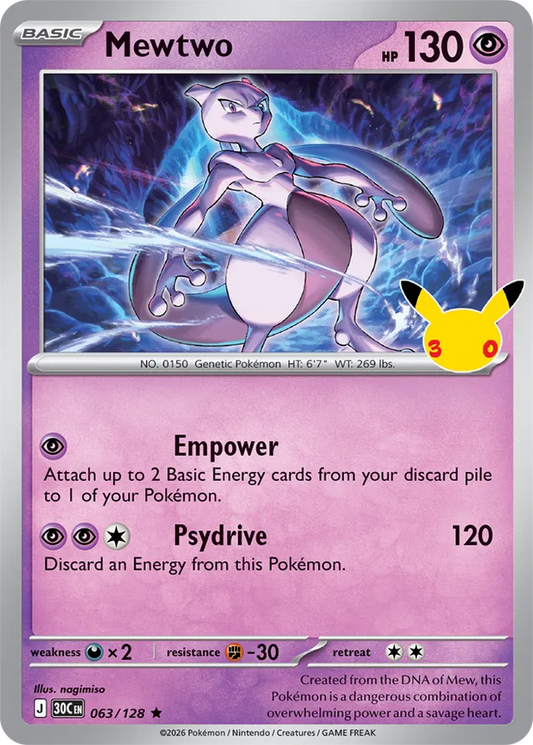 Mewtwo: 30th Celebration 063/128 - Pokemon Card