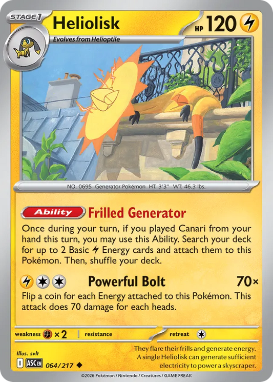 Heliolisk: Ascended Heroes 064/217 - Pokemon Single Card