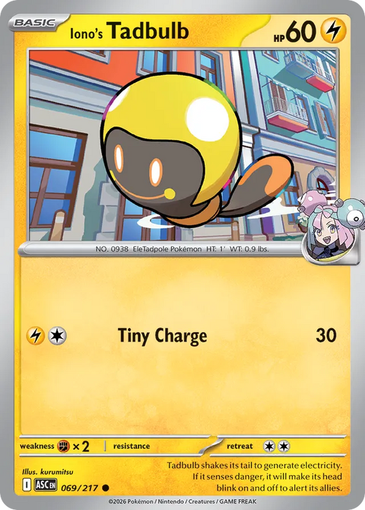 Iono's Tadbulb: Ascended Heroes 069/217 - Pokemon Single Card