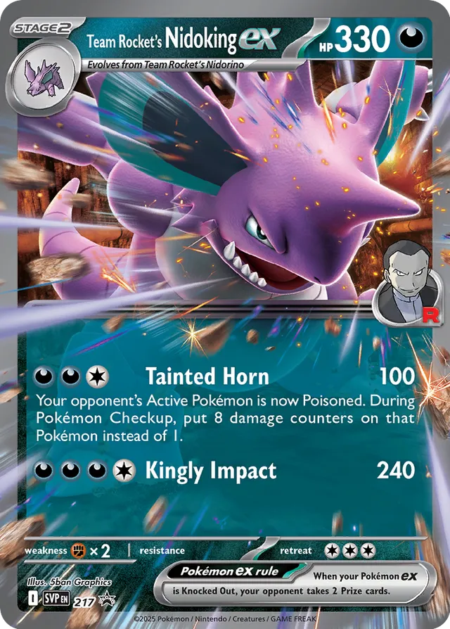 Team Rocket's Nidoking ex Scarlet & Violet Black Star Promo 217 - Pokemon Single Card