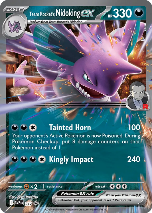 Team Rocket's Nidoking ex Scarlet & Violet Black Star Promo 217 - Pokemon Single Card