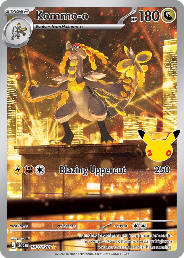 Kommo-o: 30th Celebration 143/128 - Pokemon Card