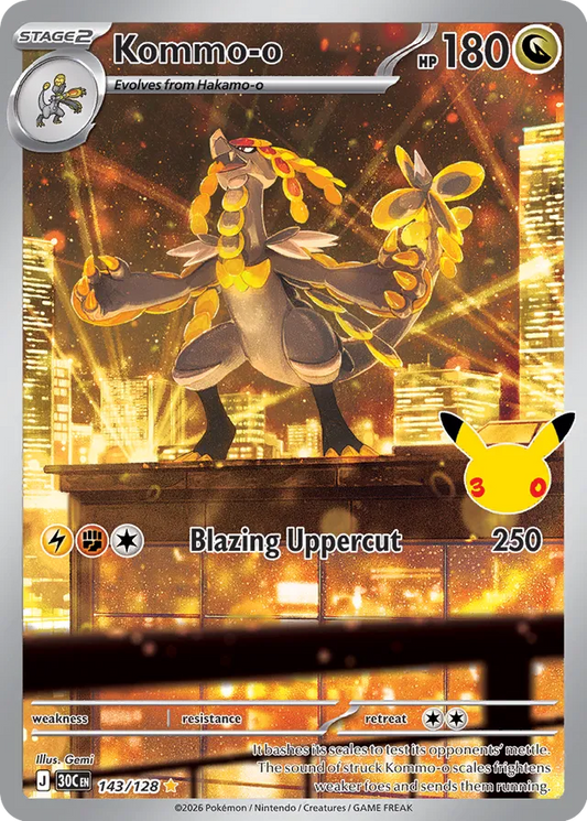 Kommo-o: 30th Celebration 143/128 - Pokemon Card