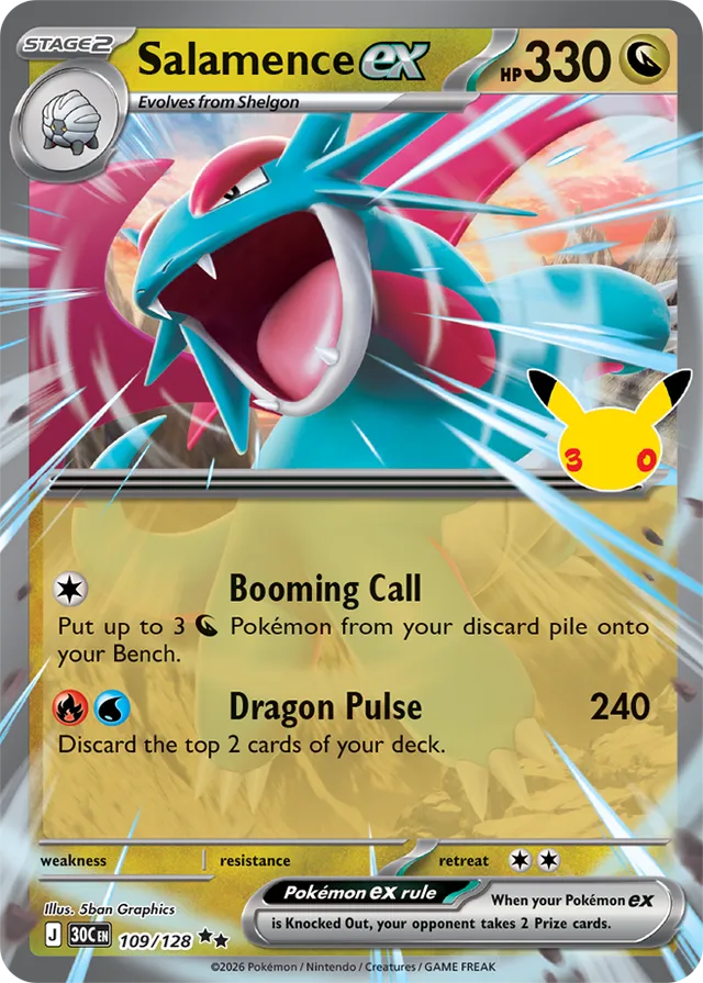 Salamence ex: 30th Celebration 109/128 - Pokemon Card