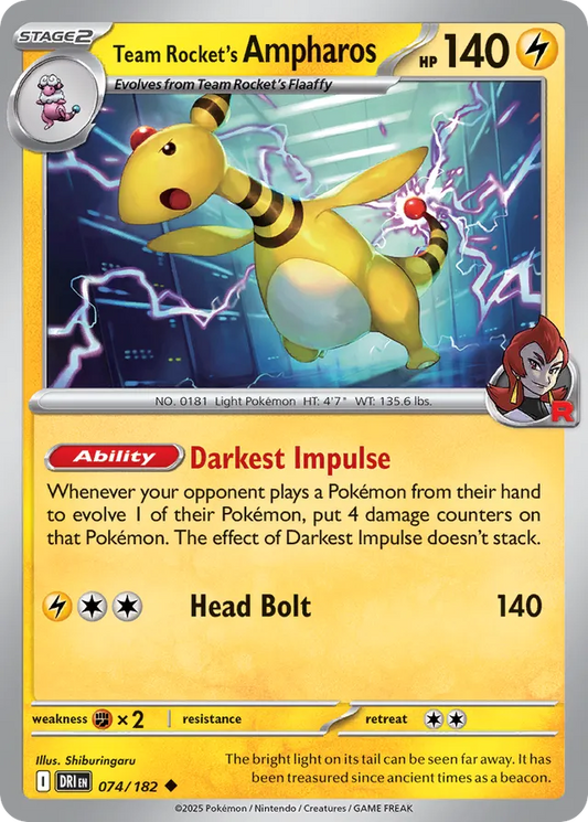 Team Rocket's Ampharos: Destined Rivals 074/182 - Pokemon Single Card