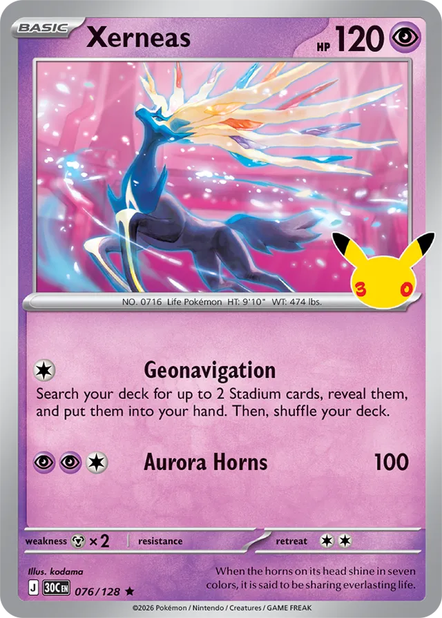 Xerneas: 30th Celebration 076/128 - Pokemon Card