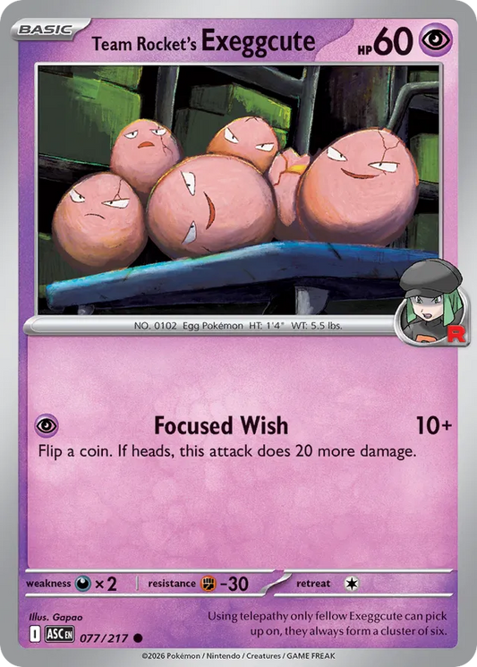 Team Rocket's Exeggcute: Ascended Heroes 077/217 - Pokemon Single Card