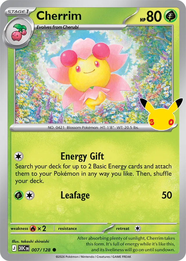 Cherrim: 30th Celebration 007/128 - Pokemon Card