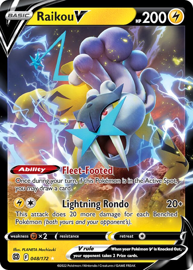Raikou V: Brilliant Stars 048/172 Holo Rare V - Pokemon Single Card