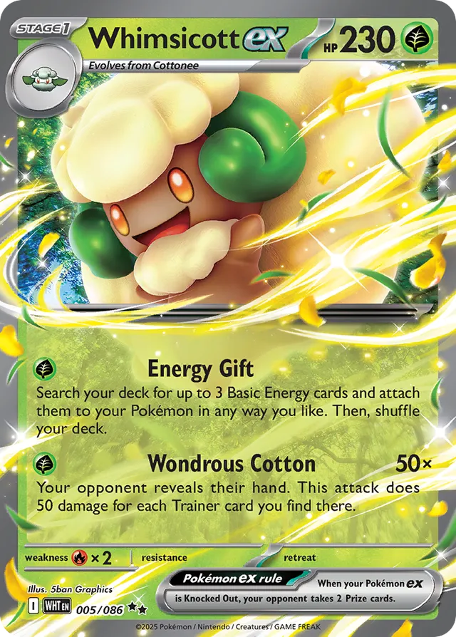Whimsicott ex: White Flare 005/086 - Pokemon Single Card