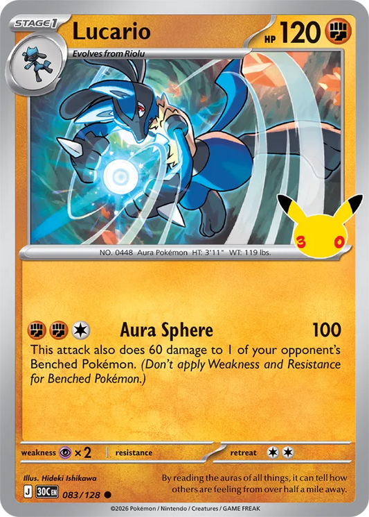 Lucario: 30th Celebration 083/128 - Pokemon Card