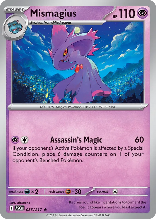 Mismagius: Ascended Heroes 086/217 - Pokemon Single Card