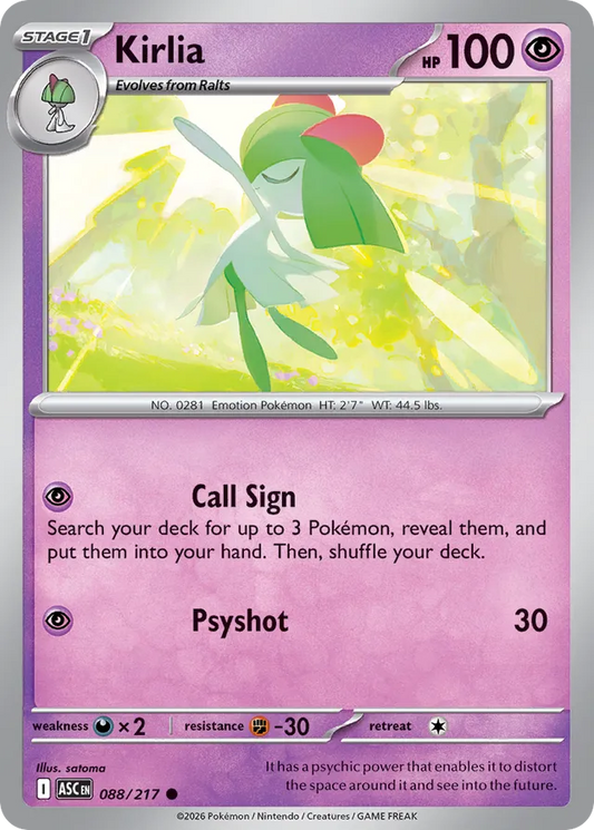 Kirlia: Ascended Heroes 088/217 - Pokemon Single Card