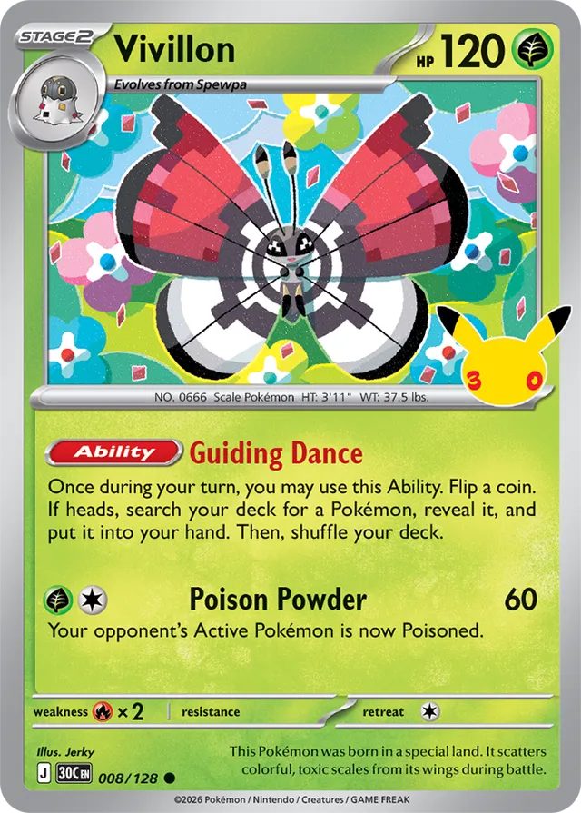 Vivillon: 30th Celebration 008/128 - Pokemon Card