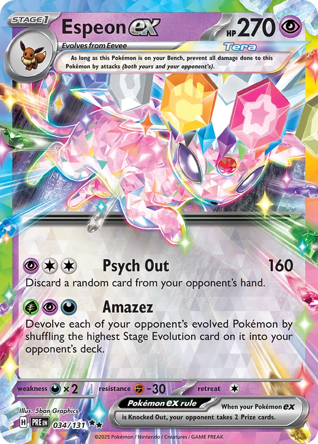 Espeon ex: Prismatic Evolutions 034/131 - Pokemon Single Card