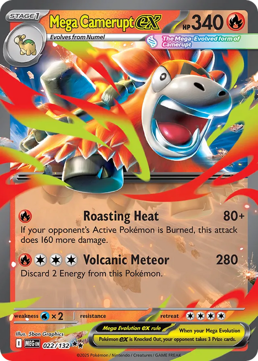Mega Camerupt ex: Mega Evolution 022/132 - Pokemon Single Card