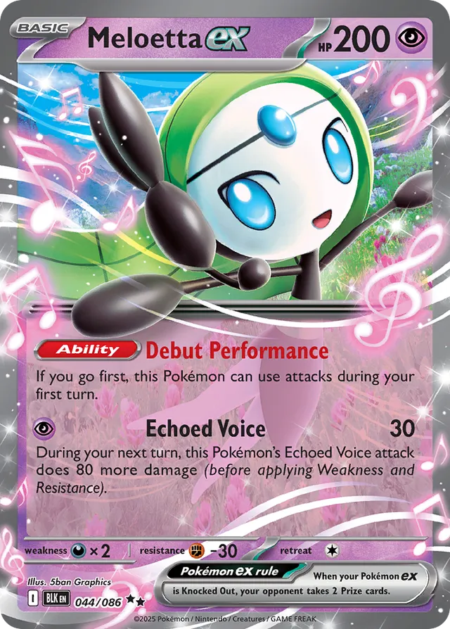 Meloetta ex: Black Bolt 044/086 - Pokemon Single Card