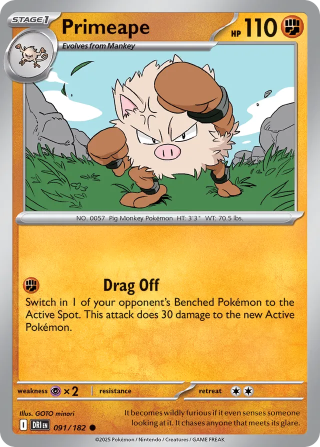Primeape: Destined Rivals 091/182 - Pokemon Single Card
