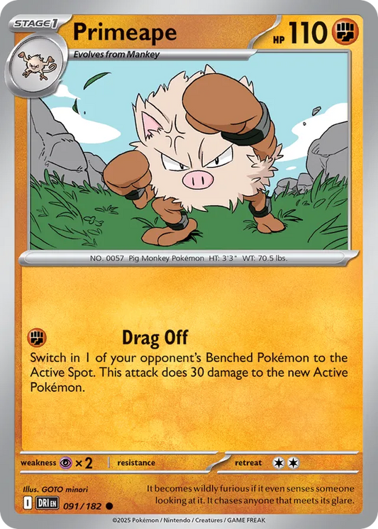 Primeape: Destined Rivals 091/182 - Pokemon Single Card