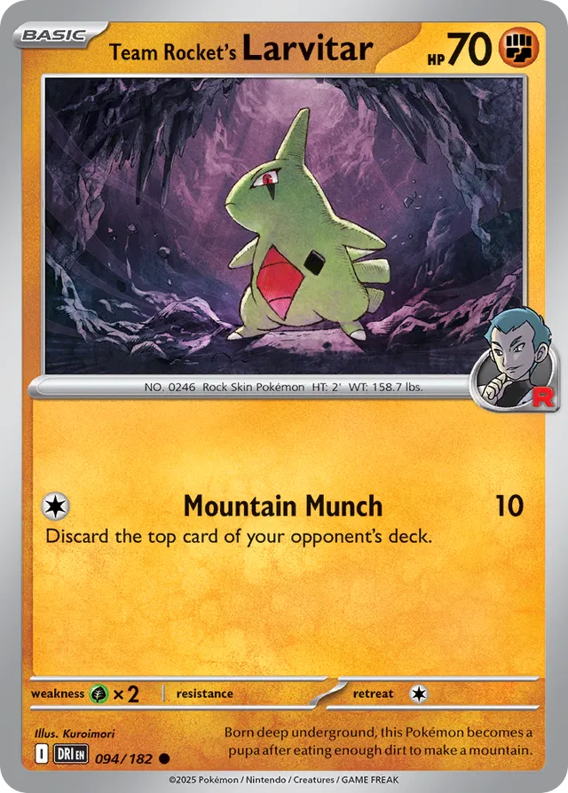 Team Rocket's Larvitar: Destined Rivals 094/182 - Pokemon Single Card