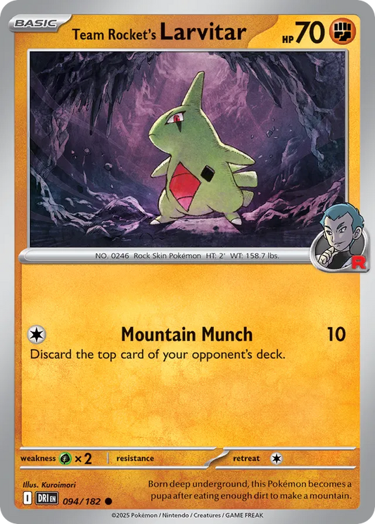 Team Rocket's Larvitar: Destined Rivals 094/182 - Pokemon Single Card
