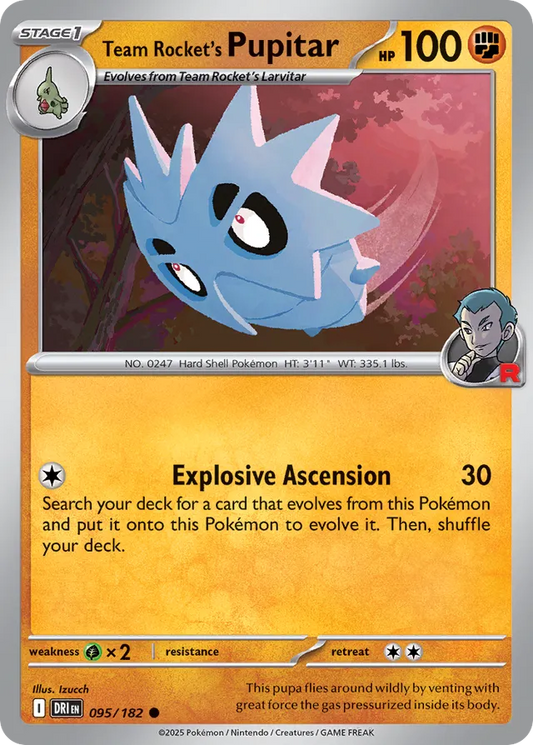 Team Rocket's Pupitar: Destined Rivals 095/182 - Pokemon Single Card