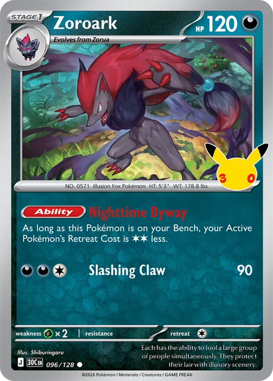 Zoroark: 30th Celebration 096/128 - Pokemon Card