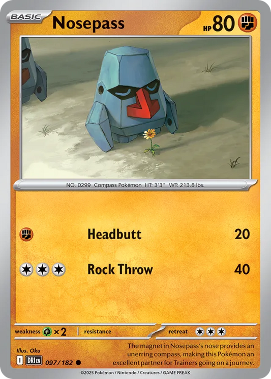 Nosepass: Destined Rivals 097/182 - Pokemon Single Card