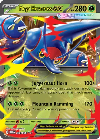 Mega Heracross ex: Phantasmal Flames 004/094 - Pokemon Single Card