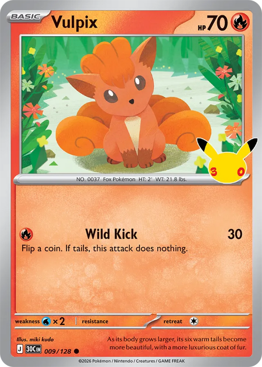 Vulpix: 30th Celebration 009/128 - Pokemon Card