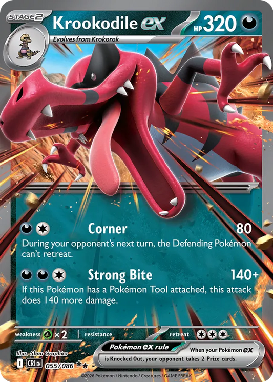 Krookodile ex: Chaos Rising 055/088 - Pokemon Single Card