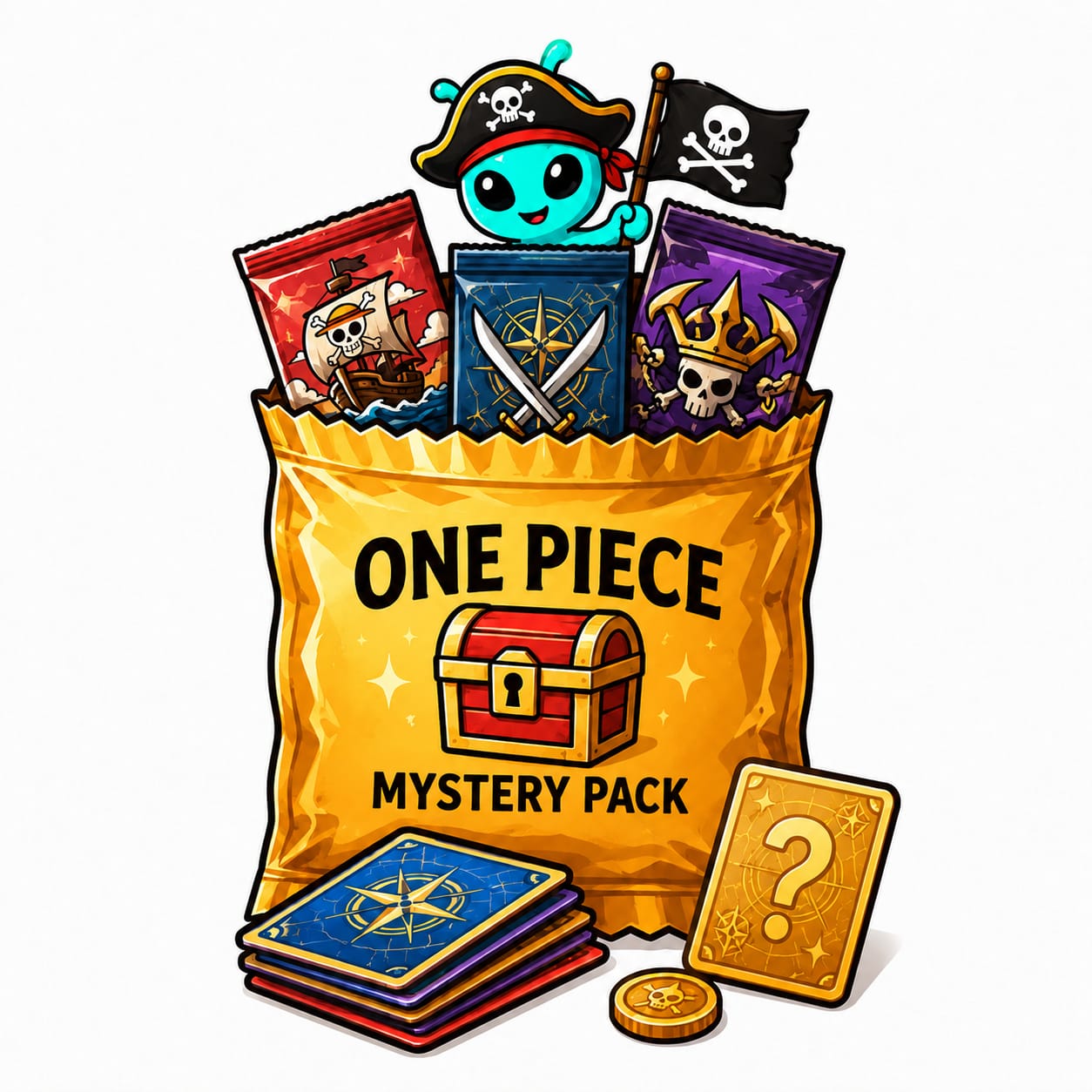 ONE PIECE MYSTERY LOOT PACK (3 Packs + 1 Hit Card)