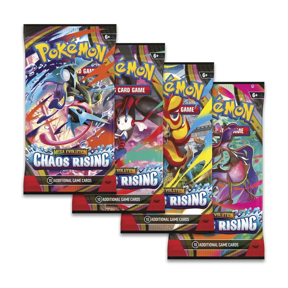 4x Pokémon Mega Evolution - Chaos Rising Booster Packs (PRE-ORDER)