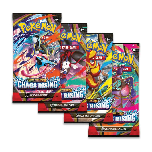 4x Pokémon Mega Evolution - Chaos Rising Booster Packs (PRE-ORDER)