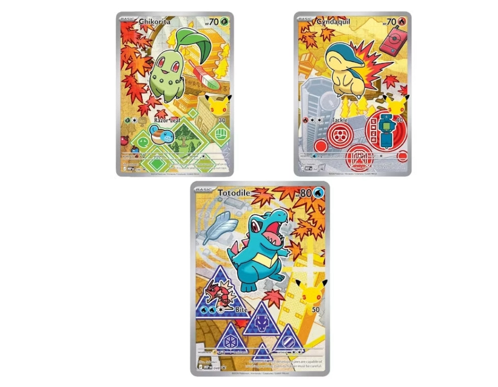 Chikorita Cyndaquil Totodile: Generation 2 Johto Set - Mega Evolution Black Star Promos 046 047 048 - Pokemon Cards