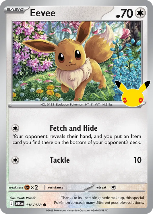 Eevee: 30th Celebration 116/128 - Pokemon Card