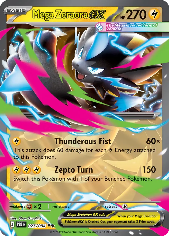 Mega Zeraora ex: Pitch Black 027/084 - Pokemon Single Card