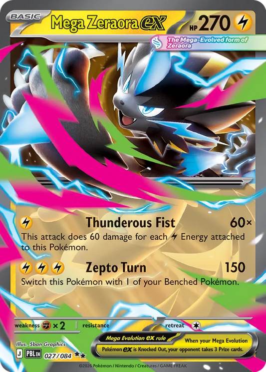 Mega Zeraora ex: Pitch Black 027/084 - Pokemon Single Card