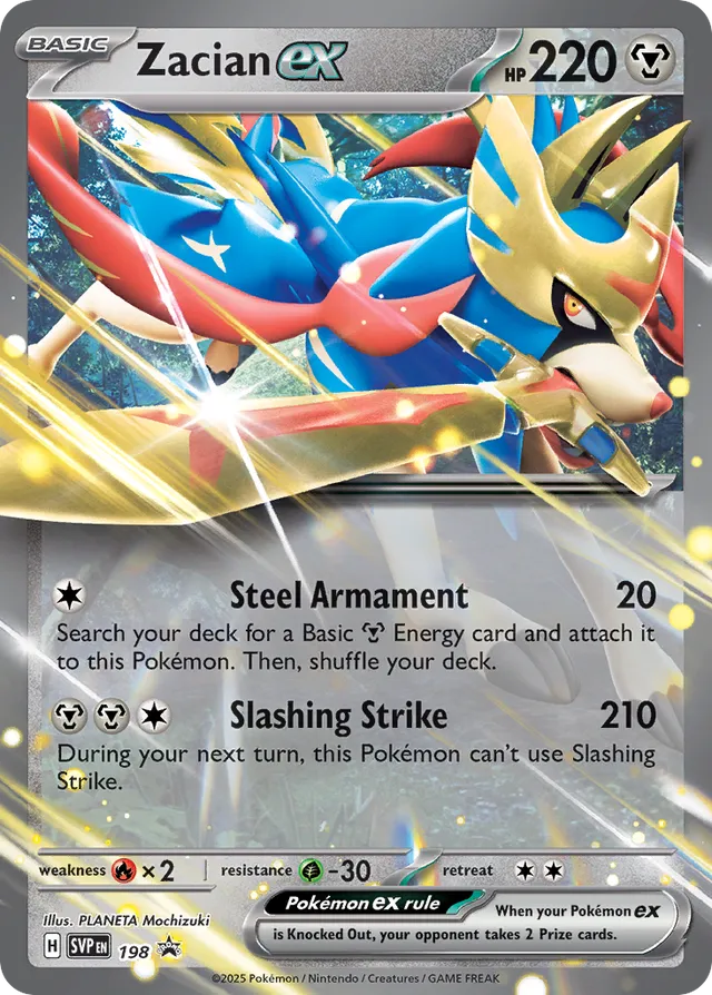 Zacian ex Scarlet & Violet Black Star Promo 198 - Pokemon Single Card