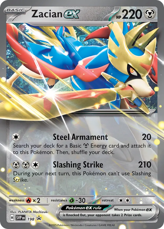 Zacian ex Scarlet & Violet Black Star Promo 198 - Pokemon Single Card