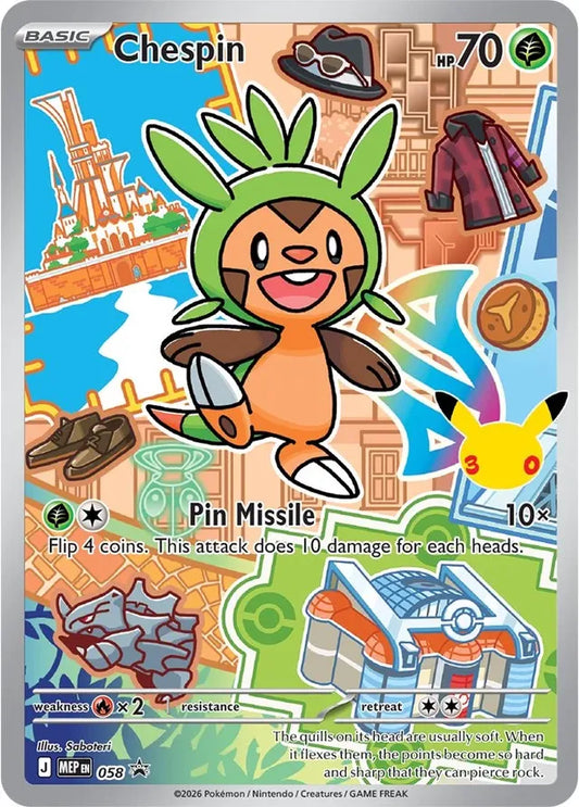 Chespin Mega Evolution Black Star Promo 058 - Pokemon Single Card
