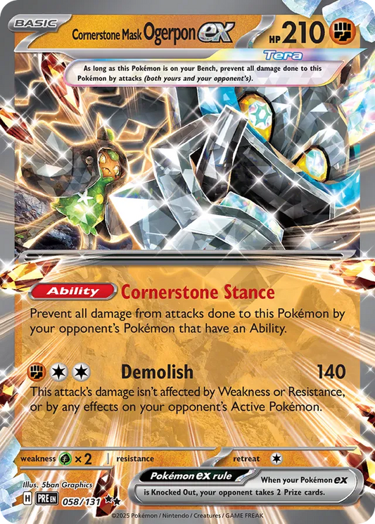 Cornerstone Mask Ogerpon ex: Prismatic Evolutions 058/131 - Pokemon Single Card